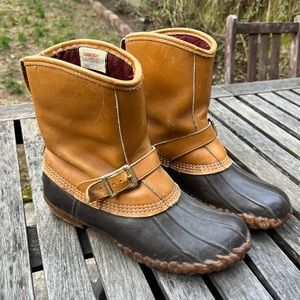 L L Bean Duck boots for rain and snow, classic ankle weather boot!